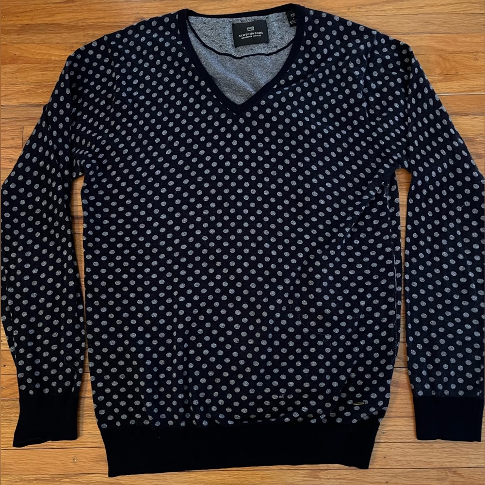 Scotch & Soda Navy Polka Dot Sweater